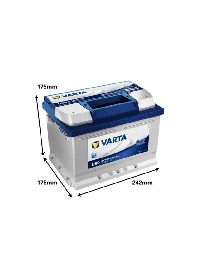Akumuliatorius Varta BD D59, 60 Ah, 540 A, 12 V 1