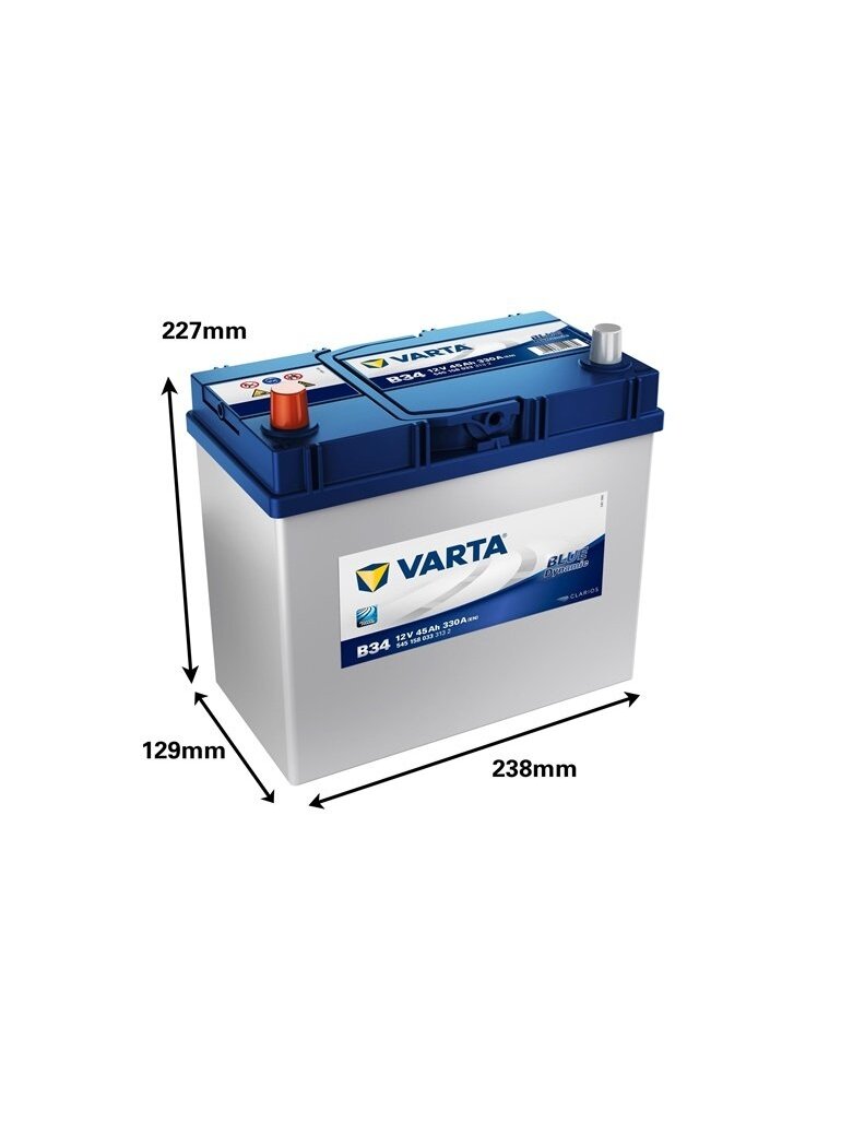 Akumuliatorius Varta BD B34, 45 Ah, 330 A, 12 V 1