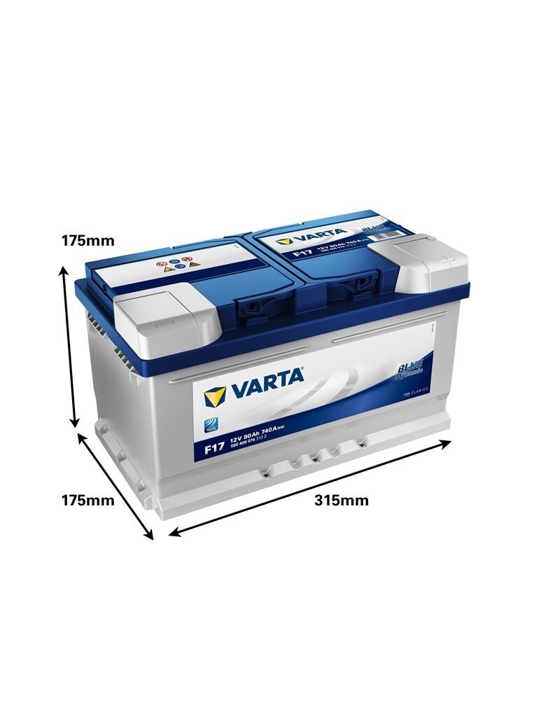 Akumuliatorius Varta BD F17, 80 Ah, 740 A, 12 V 1