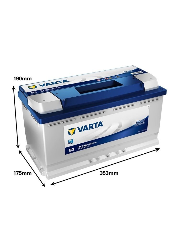 Akumuliatorius Varta BD G3, 95 Ah, 800 A, 12 V 1 Akumuliatorius Varta BD G3, 95 Ah, 800 A, 12 V 1