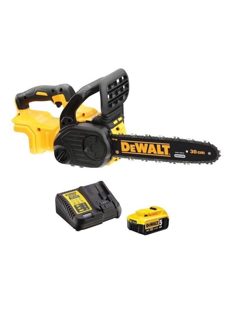 Akumuliatorinis grandininis pjūklas DeWalt 18 V, 5 Ah, 30 cm Akumuliatorinis grandininis pjūklas DeWalt 18 V, 5 Ah, 30 cm