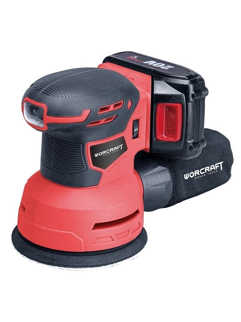 ⬡ Akumuliatorinis šlifuoklis orbitinis 125mm WORCRAFT 20V LI-ION (CRSS20LI, WORCRAFT)