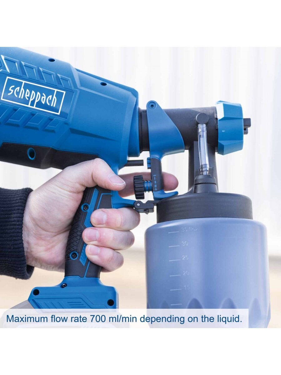 Akumuliatorinė dažymo purškimo sistema C-APS700-X – SET S, Scheppach 6 Akumuliatorinė dažymo purškimo sistema C-APS700-X – SET S, Scheppach 6