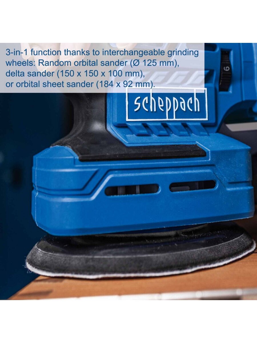Akumuliatorinis daugiafunkcis šlifuoklis C-MSA3/1-X – SET S, Scheppach 8 Akumuliatorinis daugiafunkcis šlifuoklis C-MSA3/1-X – SET S, Scheppach 8