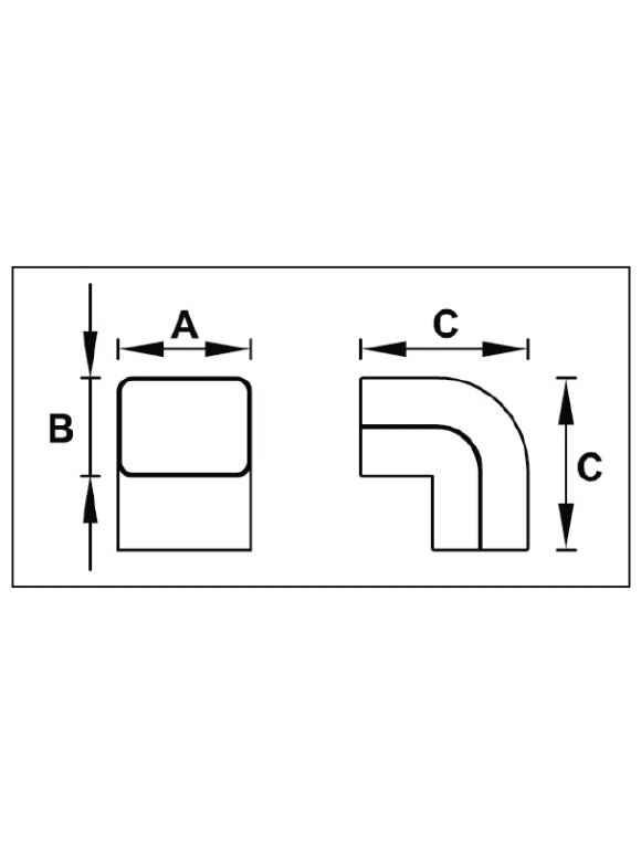 Alkūnė kondicionieriaus vamzdžių kanalui Tecnosystemi, standi horizontali New-Line CA72-EXC balta 1