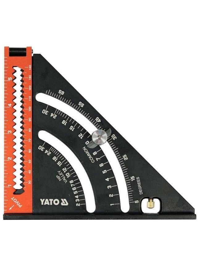⬡ Aliumininis kampainis 140 mm su colių skale (YT70783) ⬡ Aliumininis kampainis 140 mm su colių skale (YT70783)