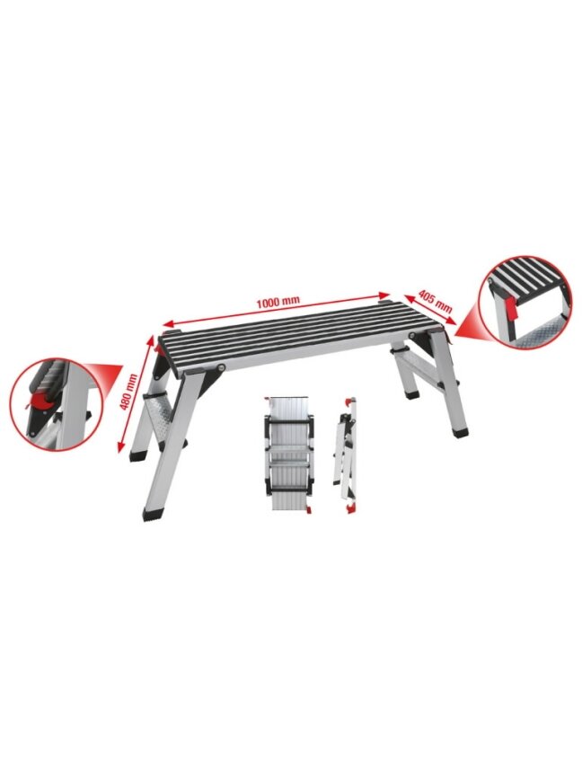 Aliuminio platforma 960x300mm, H480mm, max 150kg, KS Tools 2 Aliuminio platforma 960x300mm, H480mm, max 150kg, KS Tools 2