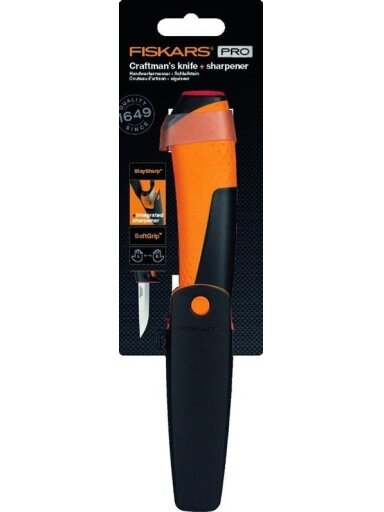 Amatininko peilis FISKARS su galąstuvu