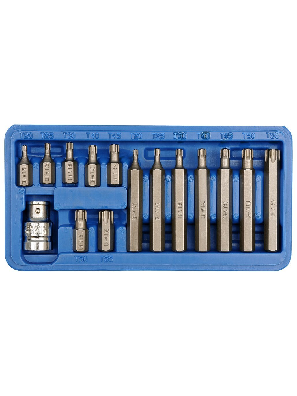 Antgalių rinkinys 15vnt. TORX CrV Vorel | T20, T25, T30, T40, T45, T50, T55