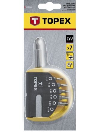 Antgaliai atsuktuvui Torx su laikikliu CrV Topex | 6vnt. 4