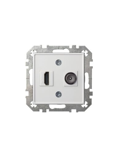 Antenos ir HDMI lizdas LIREGUS EPSILON, baltos spalvos