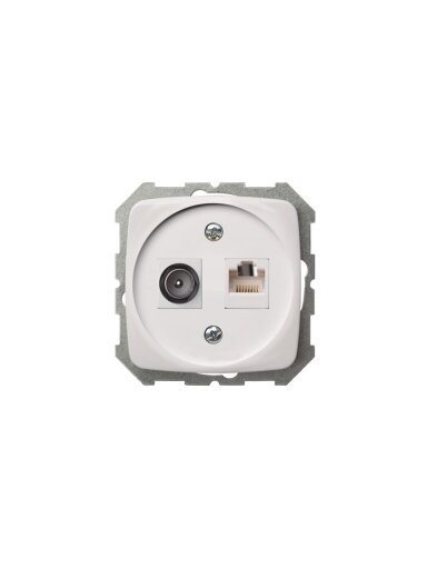 Antenos ir kompiuterio lizdas LIREGUS ALFA, baltos spalvos