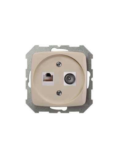 Antenos ir kompiuterio lizdas LIREGUS ALFA, smėlio spalvos Antenos ir kompiuterio lizdas LIREGUS ALFA, smėlio spalvos