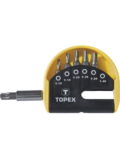 Antgaliai atsuktuvui Torx su laikikliu CrV Topex | 6vnt.