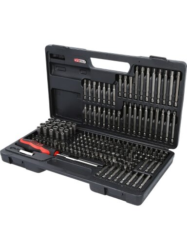 Antgalių komplektas 1/4", 208 vnt, KS Tools