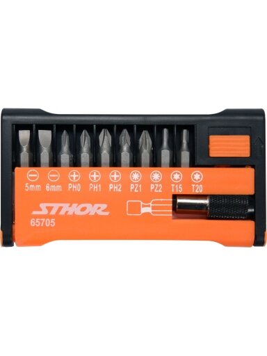 Antgalių rinkinys 10vnt. Cr-V Sthor | (-), PH, PZ, Torx L-25mm