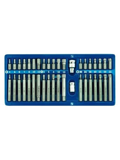 Antgalių rinkinys 40 vnt. HEX, TORX, SPLINE, CrV Vorel | T20-T55, H4-H12, M5-M12