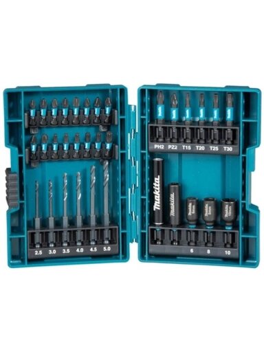 Antgalių rinkinys Makita B-66896, 33 vnt.