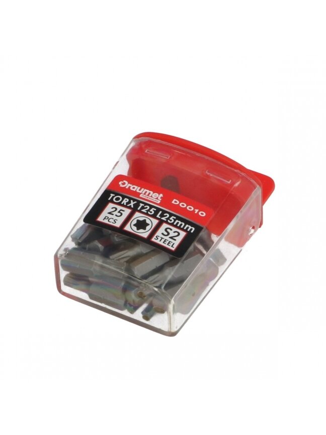 Antgaliai atsuktuvui TORX CR-V S2 Draumet PREMIUM | T10, 25mm, 25vnt. 1