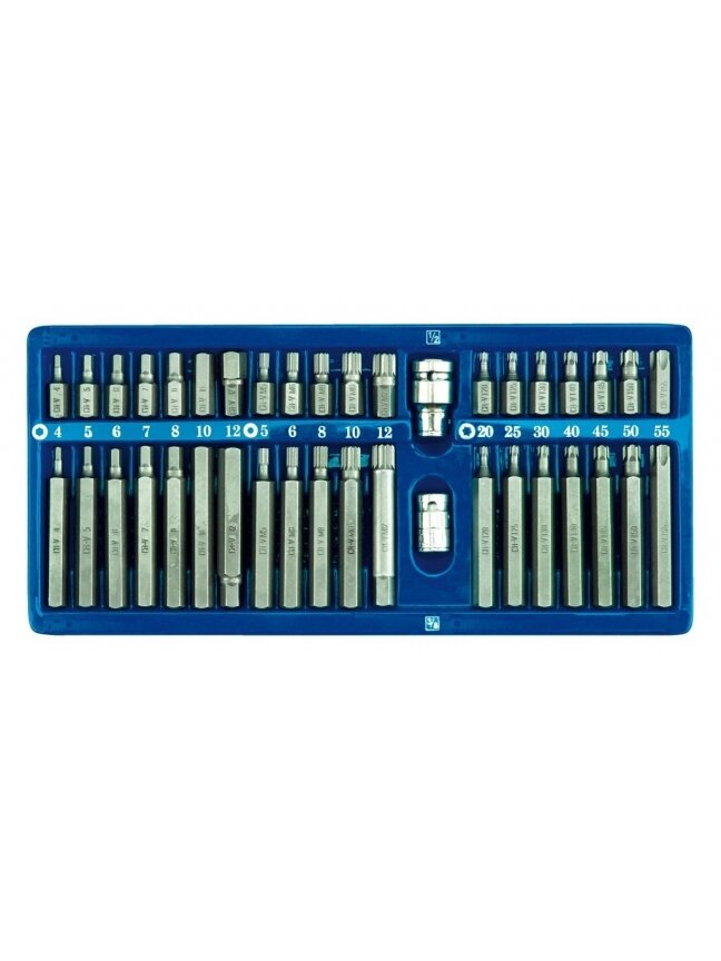 Antgalių rinkinys 40 vnt. HEX, TORX, SPLINE, CrV Vorel | T20-T55, H4-H12, M5-M12 Antgalių rinkinys 40 vnt. HEX, TORX, SPLINE, CrV Vorel | T20-T55, H4-H12, M5-M12