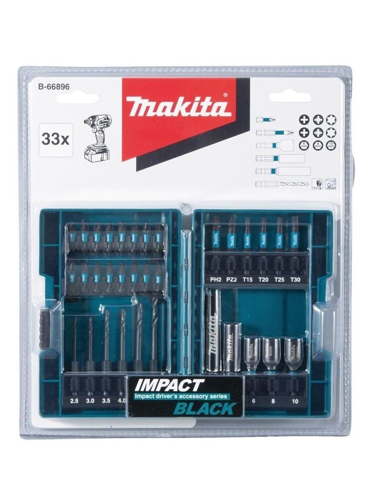 Antgalių rinkinys Makita B-66896, 33 vnt. 1 Antgalių rinkinys Makita B-66896, 33 vnt. 1