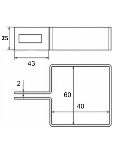 Apkaba segmentui 60x40 mm, GALINĖ, plieninė, karštai cinkuota Apkaba segmentui 60x40 mm, GALINĖ, plieninė, karštai cinkuota