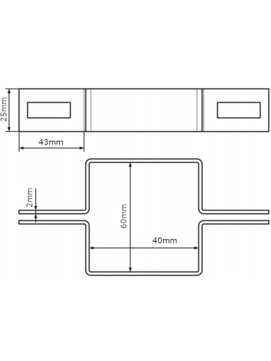 Apkaba segmentui 60x40 mm, TIESI, plieninė, karštai cinkuota Apkaba segmentui 60x40 mm, TIESI, plieninė, karštai cinkuota