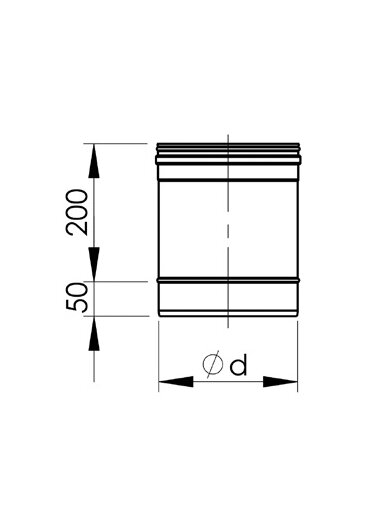 Apvalus įdėklas HeatUp NP d.200, L-0.25m (H111 1 1001 0200 025)