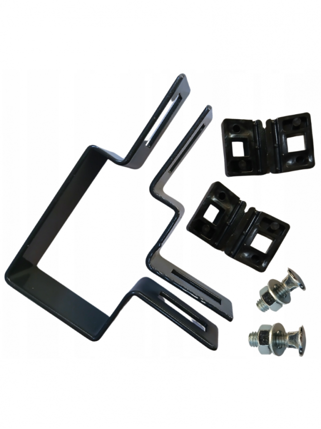 Apkaba segmentui 60x40 mm, KAMPINĖ, plieninė, ZN+RAL7016 (antracitas) 2 Apkaba segmentui 60x40 mm, KAMPINĖ, plieninė, ZN+RAL7016 (antracitas) 2