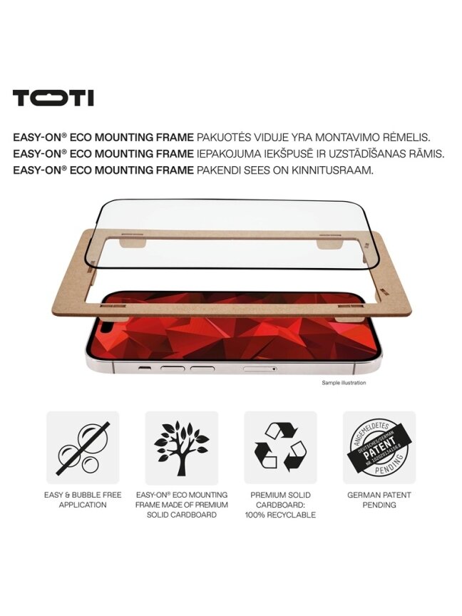 Apsauginis stiklas Toti Premium iPhone 15/15 Pro/16 2 Apsauginis stiklas Toti Premium iPhone 15/15 Pro/16 2