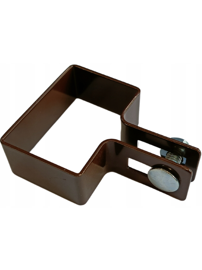 Apkaba segmentui 60x40 mm, GALINĖ, plieninė, ZN+RAL8017 (ruda) Apkaba segmentui 60x40 mm, GALINĖ, plieninė, ZN+RAL8017 (ruda)