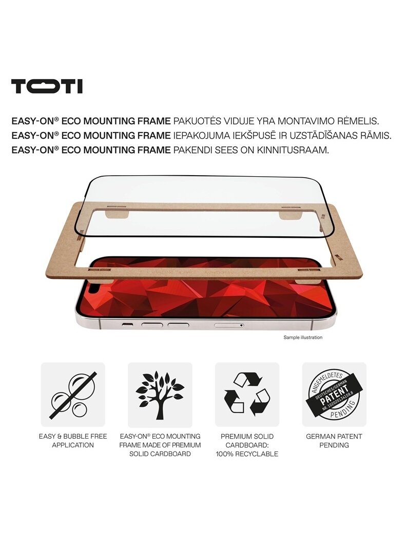 Apsauginis stiklas Toti Premium iPhone 15/15 Pro/16 2