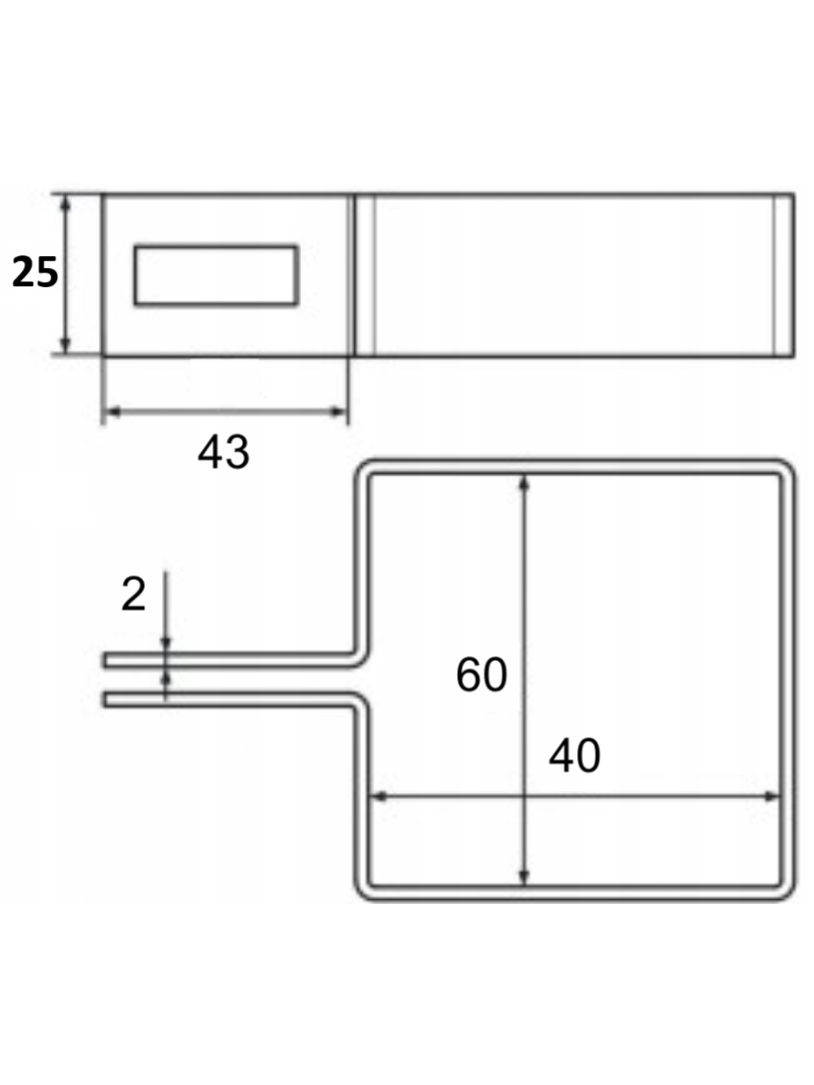 Apkaba segmentui 60x40 mm, GALINĖ, plieninė, ZN+RAL8017 (ruda) 2 Apkaba segmentui 60x40 mm, GALINĖ, plieninė, ZN+RAL8017 (ruda) 2