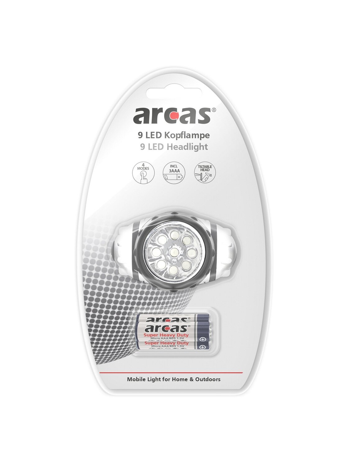 Arcas Galvos žibintuvėlis 9 LED, ARCAS 2 Arcas Galvos žibintuvėlis 9 LED, ARCAS 2