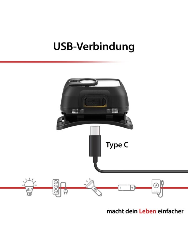 Arcas Galvos žibintuvėlis, 480lm, 9W, įkraunamas USB-C, ARCAS 3