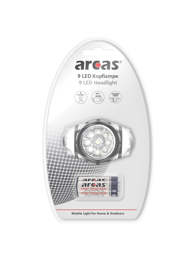 Arcas Galvos žibintuvėlis 9 LED, ARCAS 2