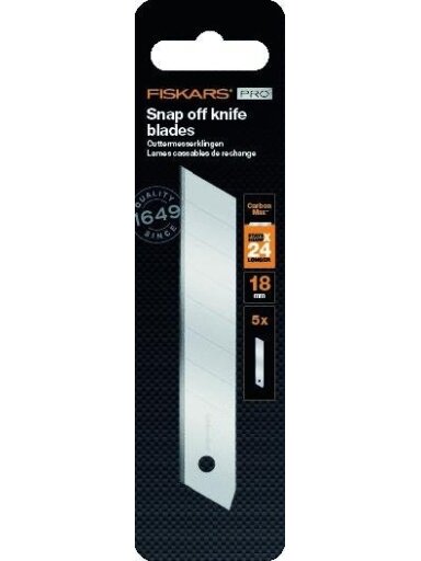 Ašmenys peiliui laužomais ašmenimis FISKARS 18mm 5vnt