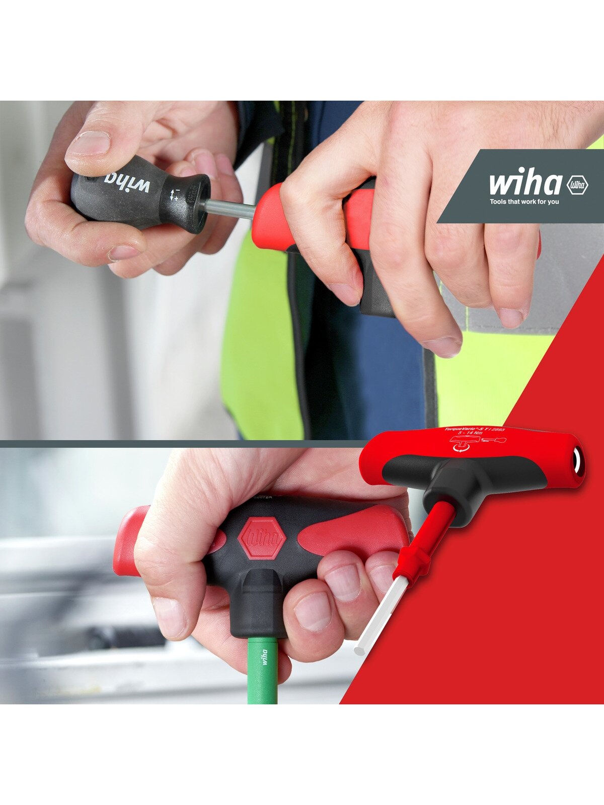 Atsuktuvo rinkinys Wiha T-handle set TorqueVario-S T 5-14 Nm 3 Atsuktuvo rinkinys Wiha T-handle set TorqueVario-S T 5-14 Nm 3