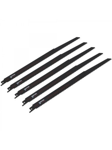 Atsarginiai pjūkleliai el.siaurapjūkliui (medžiui) 6TPI HCS 5 vnt. Faster Tools | 300x19x1,2mm