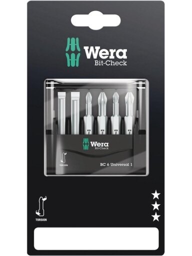 Atsuktuvo antgalių rinkinys WERA PH/PZ x 50 mm. 6 vnt
