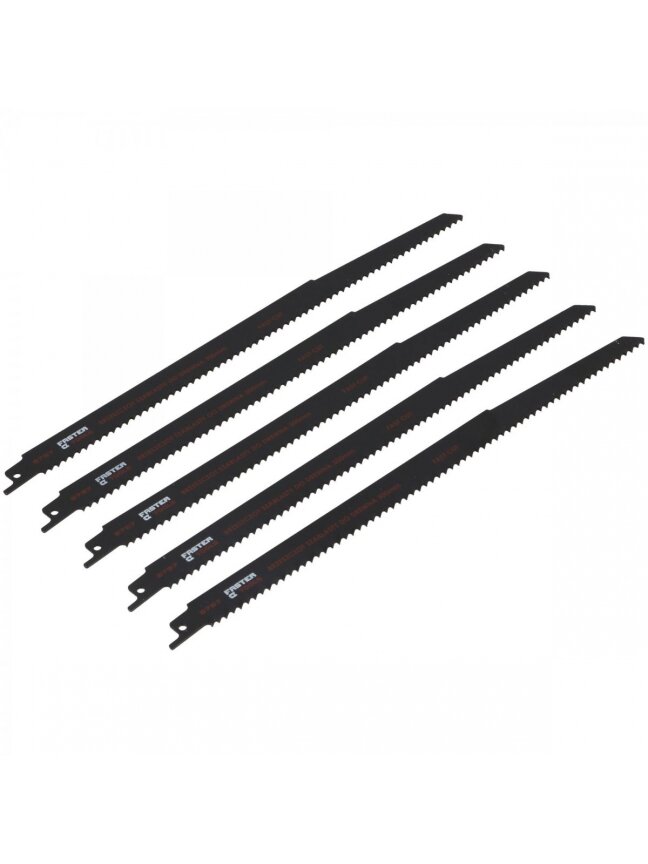 Atsarginiai pjūkleliai el.siaurapjūkliui (medžiui) 6TPI HCS 5 vnt. Faster Tools | 300x19x1,2mm