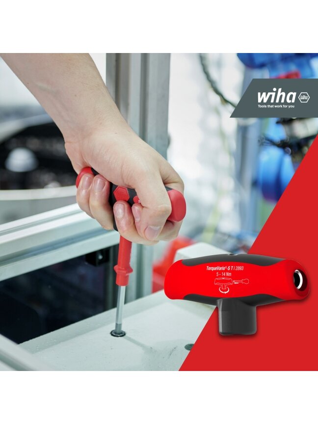 Atsuktuvo rinkinys Wiha T-handle set TorqueVario-S T 5-14 Nm 1 Atsuktuvo rinkinys Wiha T-handle set TorqueVario-S T 5-14 Nm 1