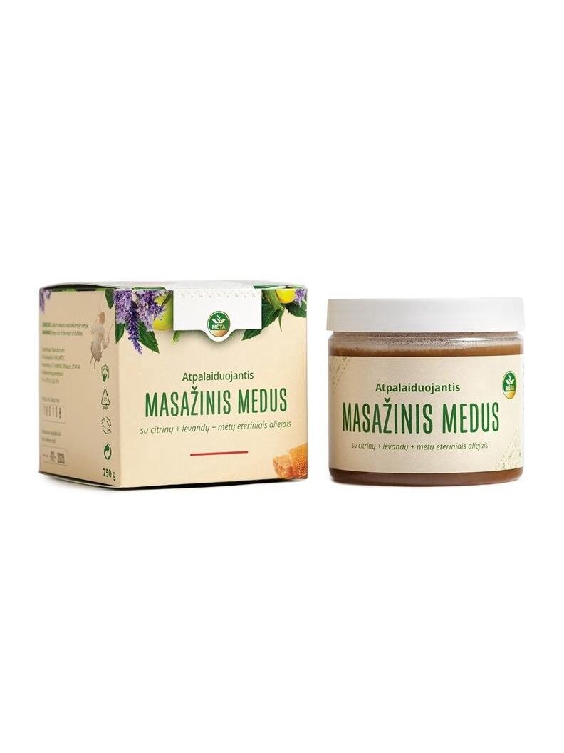 Atpalaiduojantis masažinis pirties medus MĖTA, 250 g Atpalaiduojantis masažinis pirties medus MĖTA, 250 g