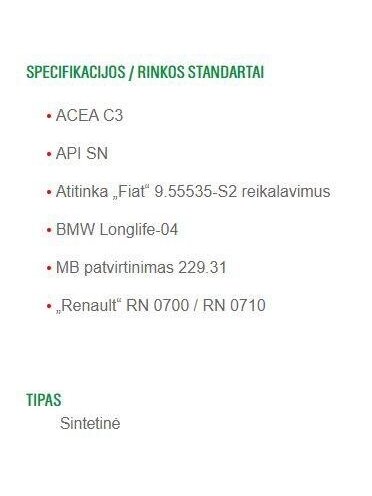 Automobilio variklio tepalas Castrol Magnatec C3, 5W-40, 4 l 1 Automobilio variklio tepalas Castrol Magnatec C3, 5W-40, 4 l 1