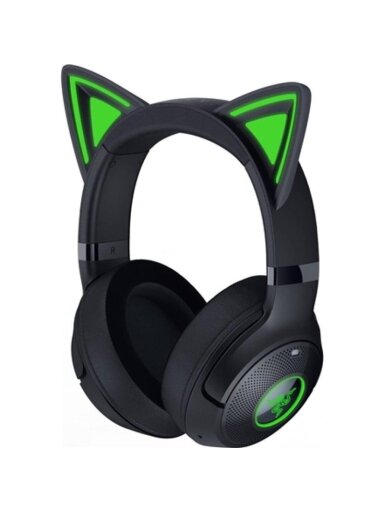 AUSINĖS RAZER KRAKEN V2 KITTY BT JUODOS