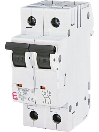 Automatinis jungiklis ETIMAT10, 2P, C, 10kA, 25 A