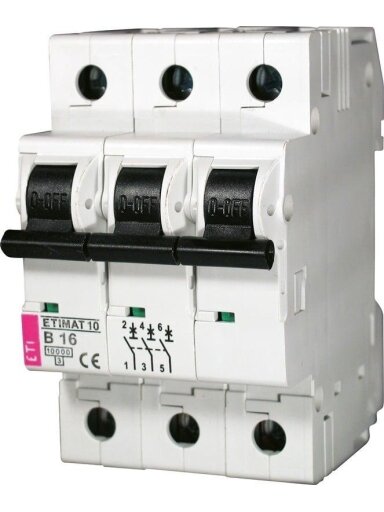 Automatinis jungiklis ETIMAT10, 3P, C, 10kA, 10 A