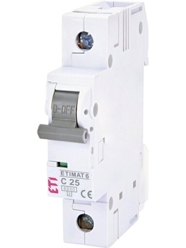 Automatinis jungiklis ETIMAT6, 1P, C, 6kA, 25 A