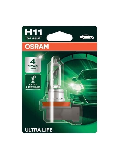 Automobilio lemputė Osram, 55 W, 12 V, H11, PGJ19-2