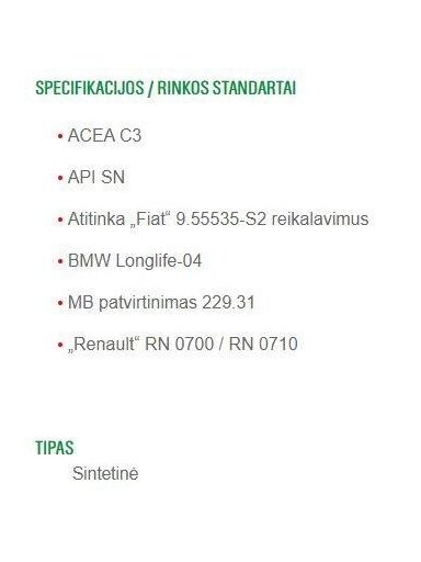 Automobilio variklio tepalas Castrol Magnatec C3, 5W-40, 1 l